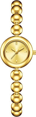 Women Gold Watch Beaded Bracelet Vintage Dainty Silver Ladies Watches Jewelry Analog Dress Small Round Luxury Wrist