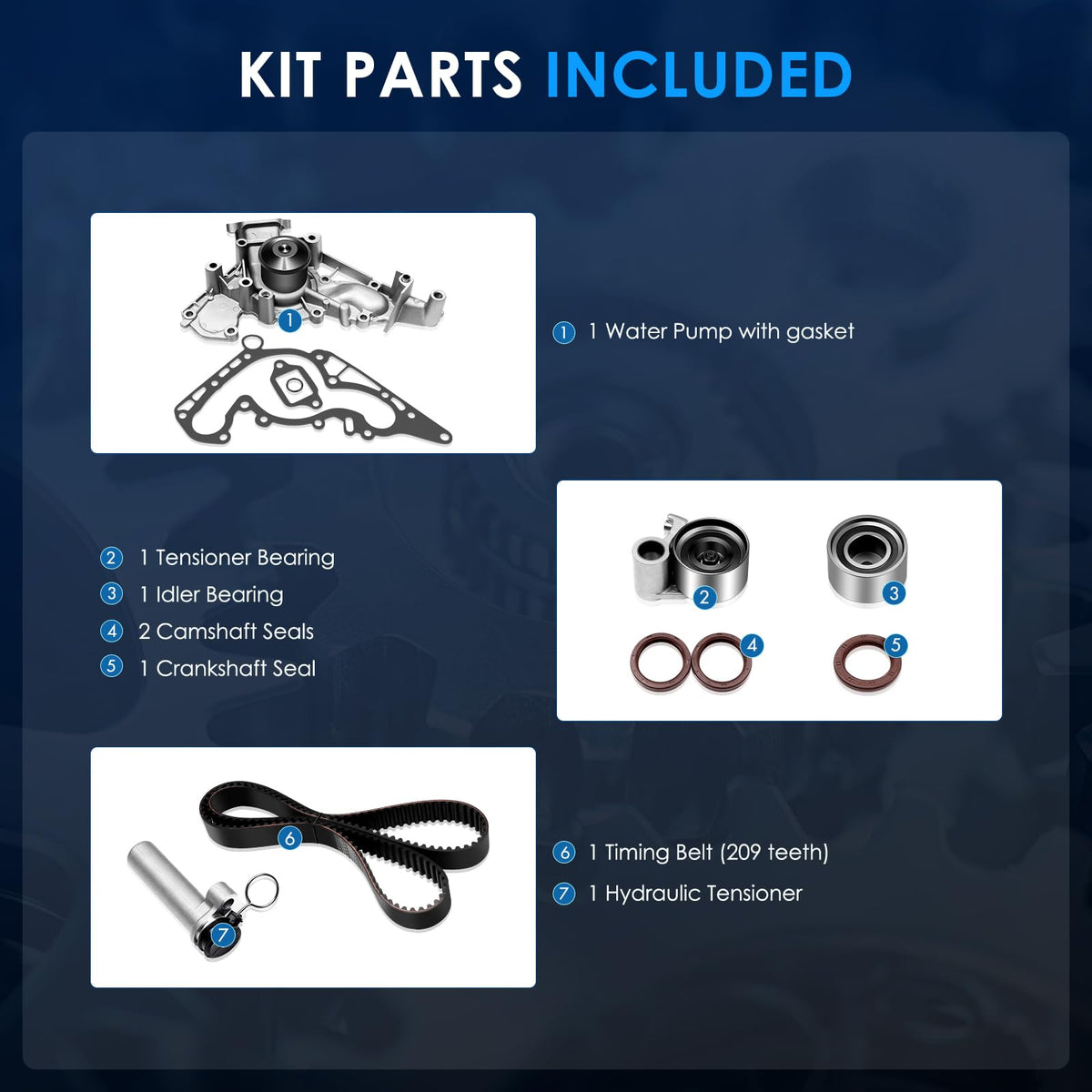 ECCPP Engine Timing Belt Kit with Water Pump Compatible with Lexus