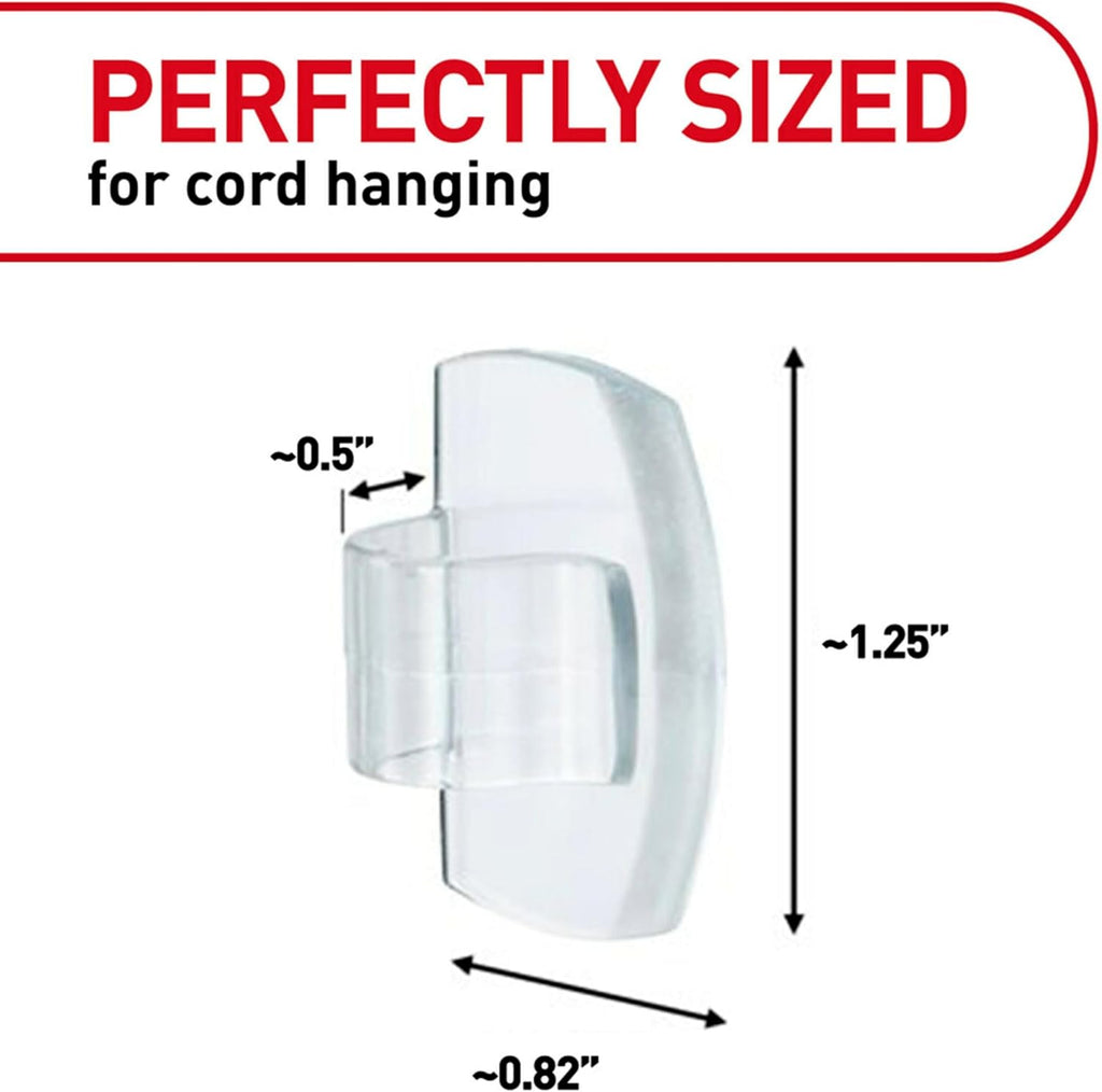 Command Round Cord Clips, Damage-Free Hanging Cable Clips, No Tools Wall Clips for Hanging Electrical Cables of