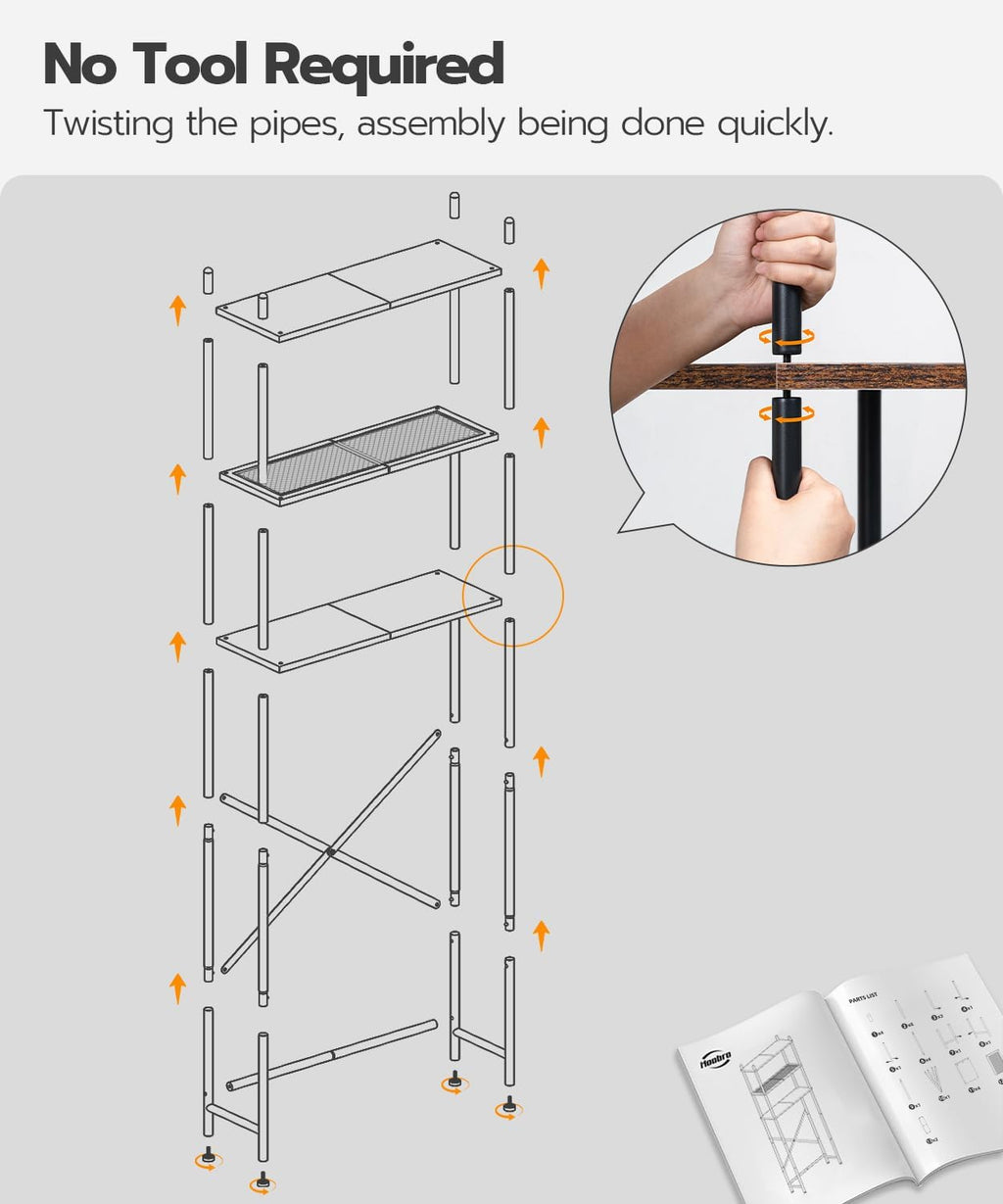 Over the Toilet Storage, 3-Tier Over Toilet Bathroom Organizer, Freestanding Above Toilet Shelf with Adjustable Feet