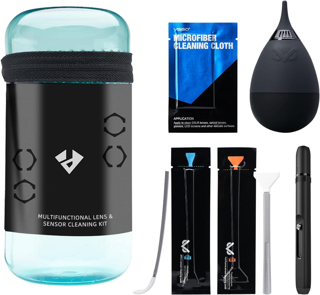 7-in-1 Camera Lens and Sensor Cleaning Kit | Lens Cleaning Pen, Air Blower, APS-C & Full Frame Sensor Cleaning Swabs