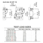T Tocas 3/8" Studs 200A Amp Circuit Breaker Switch Button w/LED Indication