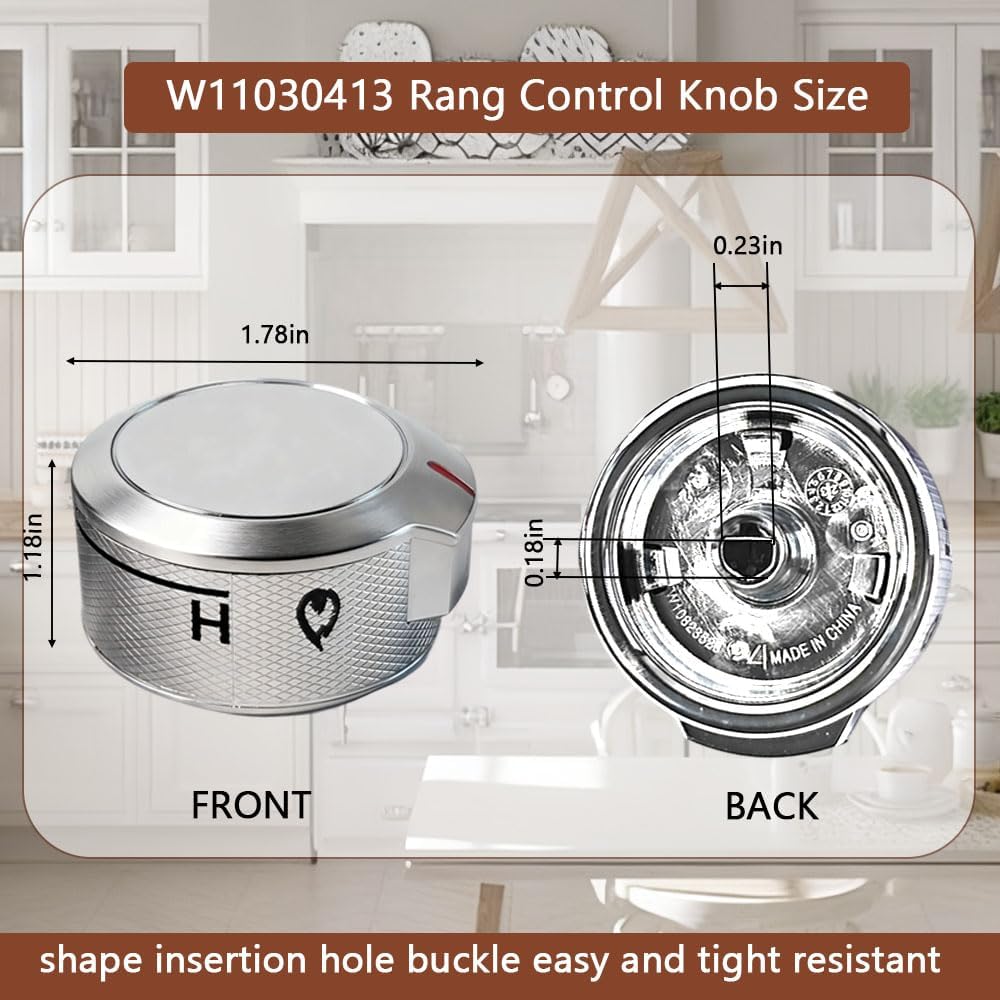Stove Control Knob Replacement for W11030413 W10643306 W10786063