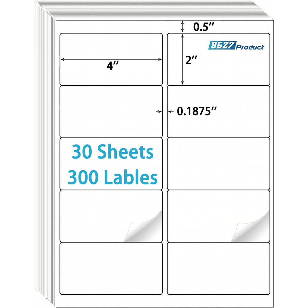 2x4 inch Shipping Labels, 300 Labels per Pack, Laser/Inkjet Compatible, Self-Adhesive