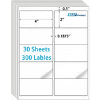 2x4 inch Shipping Labels, 300 Labels per Pack, Laser/Inkjet Compatible, Self-Adhesive