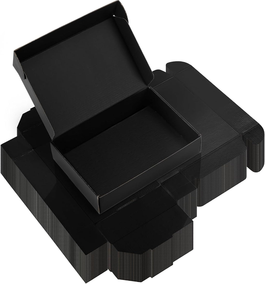 40 Pack 9x6x2 Inches Black Shipping Boxes, Cardboard Corrugated Mailer Boxes for Packaging Small Business, Small Gift
