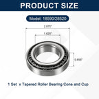 uxcell 18590/28520 Tapered Roller Bearing Cone and Cup Set, 1.625" Bore