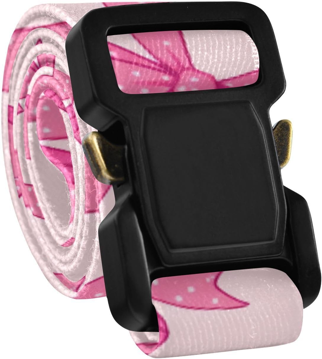 Bow Tie Adjustable Kids Elastic Belts, Girls Boys Stretch Waist Belt with Aluminum Alloy Buckle