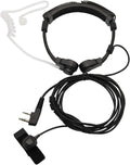 Flexible Throat Mic Microphone Covert Acoustic Tube Tactical Walkie Talkies Earpiece Headset with Finger PTT is