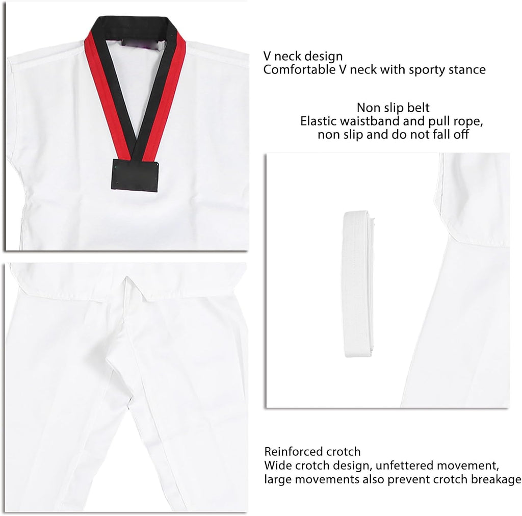 Kids Taekwondo Uniform, Breathable Taekwondo Suit Flexible Non Slip Belt for Training