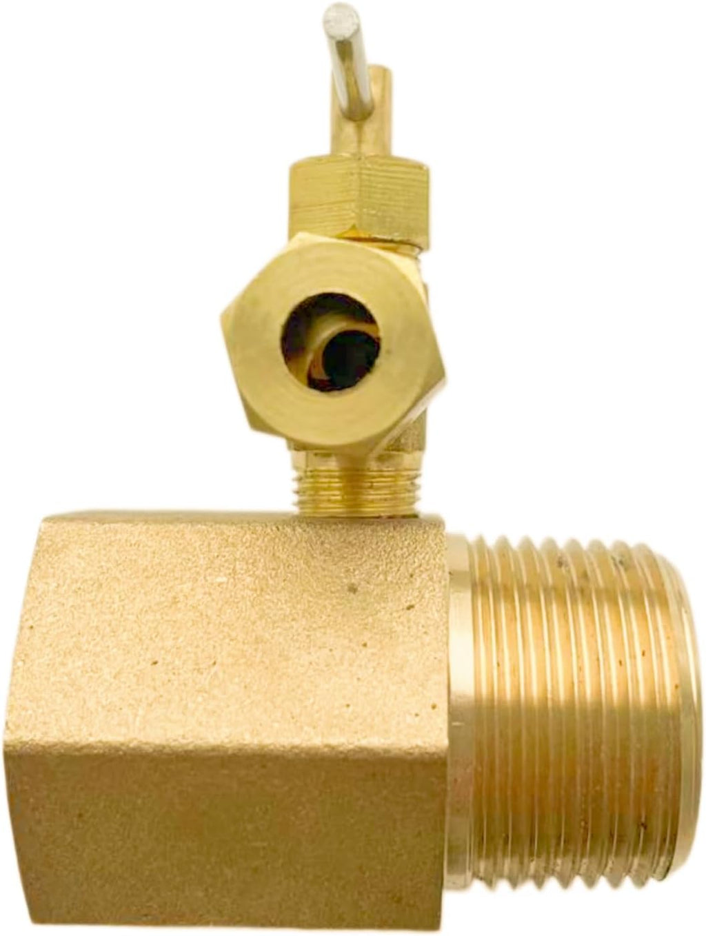 Brass Ice Maker Valve Adapter, 3/4" MIP x FIP with 1/4" Needle