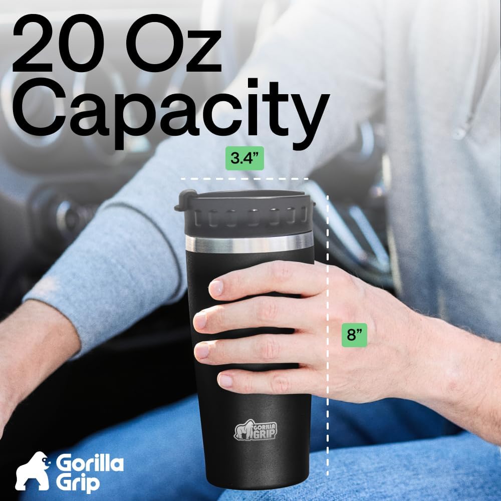 304 Stainless Steel Double Insulated Travel Coffee Mug, Leakproof Lid with Smooth Sip Top, Prevent Spills, Dent &