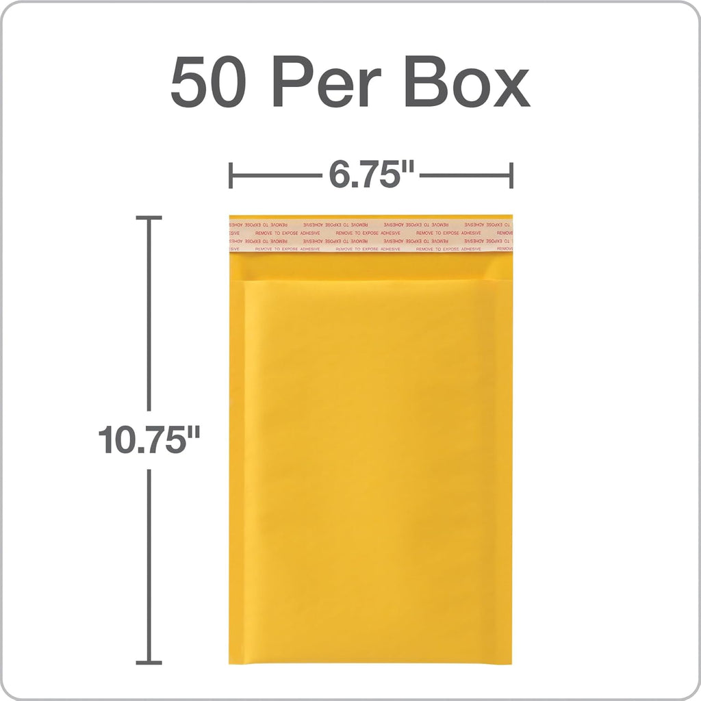 Bubble Mailers, 6 x 9 Shipping Envelopes, Self-Seal, Durable Brown Kraft Padded Envelopes, Redi-Strip Peel Off