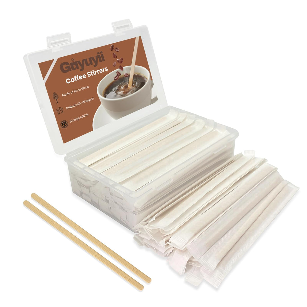 200 Pcs 5.5 Inch Individually Wrapped Coffee Stirrers