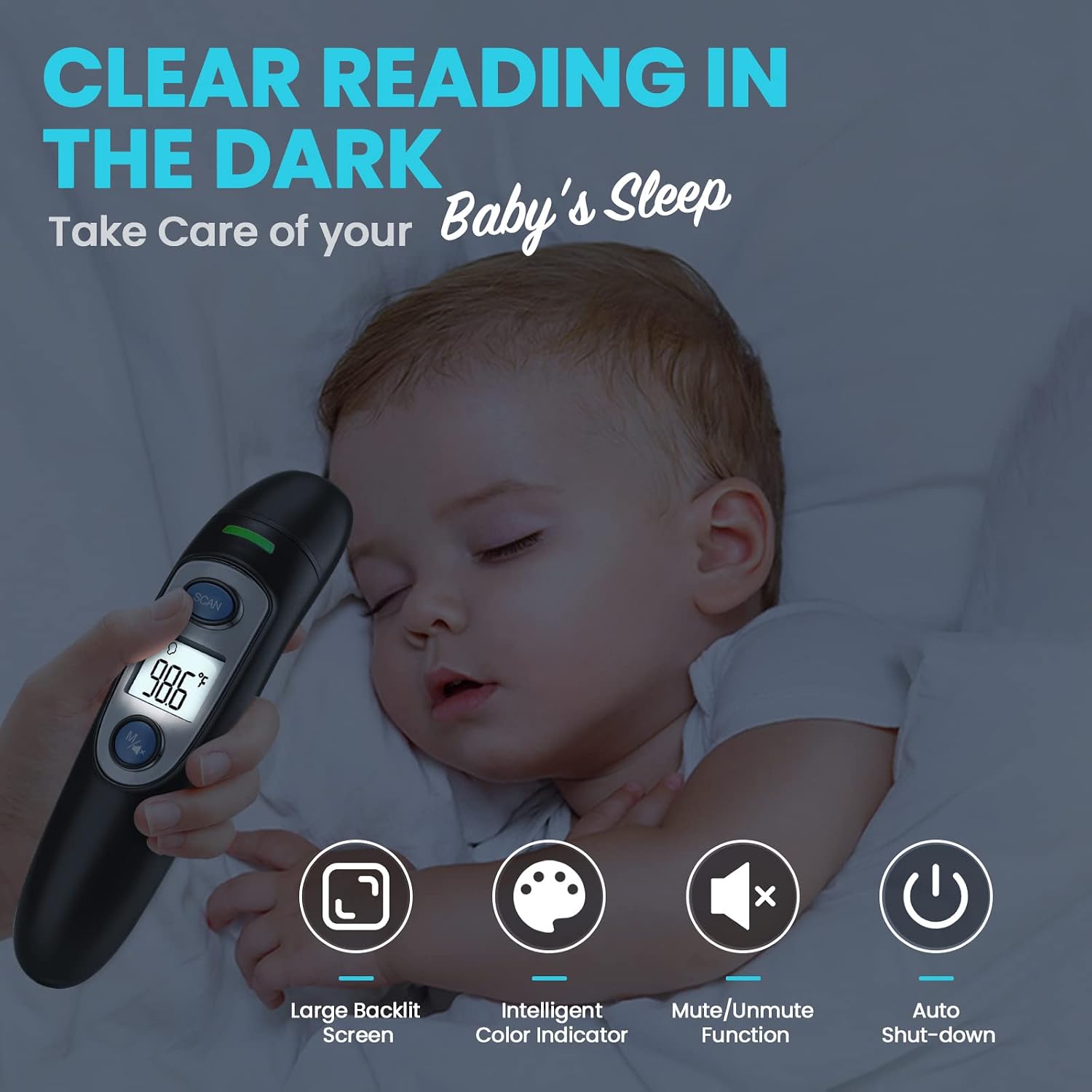 Infrared Thermometer for Adults,Forehead and Ear Thermometer for Fever, Babies, Children, Adults, Indoor and Outdoor