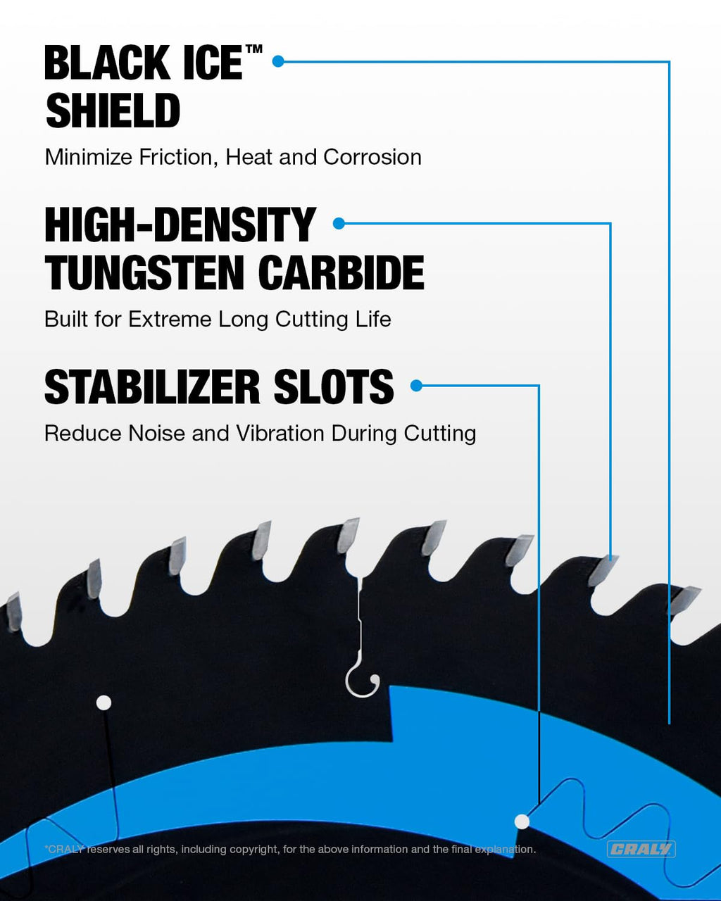 10 Inch 60 Teeth Fine Finish Wood Cutting Circular Saw Blade, 5/8 Inch Arbor, Carbide Tipped, Thin Kerf, Black Ice