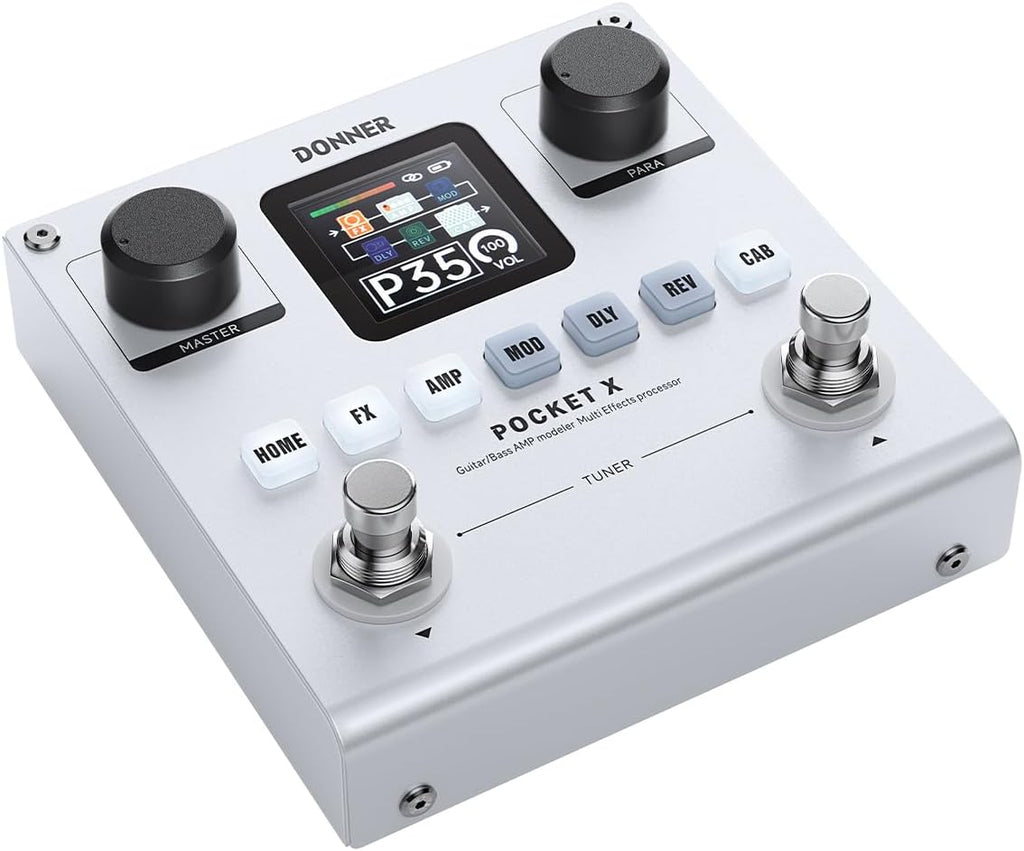 Pocket-X Multi Effects Guitar Pedal Guitar/Bass AMP Modeler Multi Effects Processor Portable Rechargeable Guitar