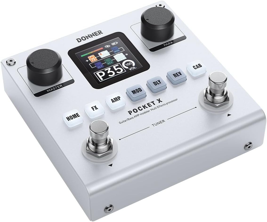 Pocket-X Multi Effects Guitar Pedal Guitar/Bass AMP Modeler Multi Effects Processor Portable Rechargeable Guitar