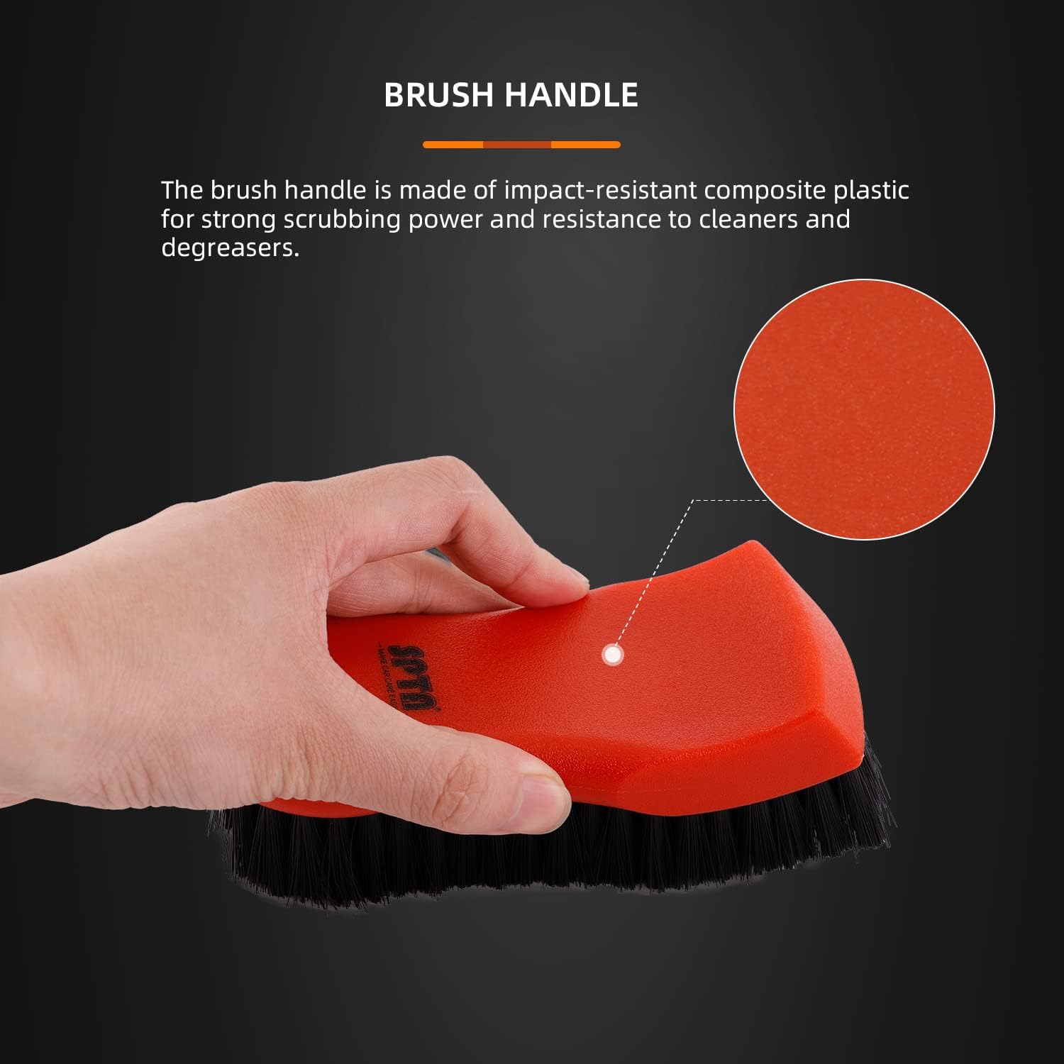 3Pcs Car Detailing Brush Kit, Leather & Textile Interior Brush, Comfortable Grip and Scratch-Free Cleaning for
