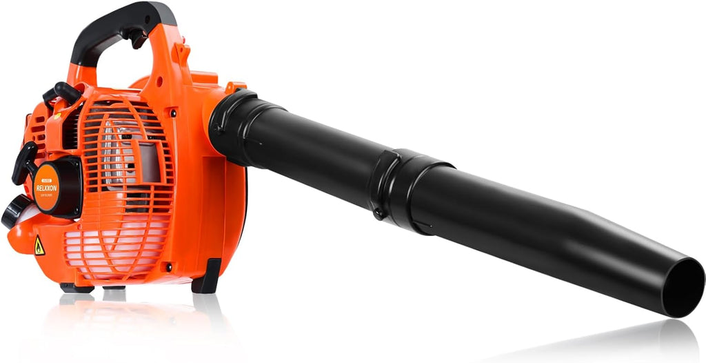 Gas Leaf Blower 26cc, 2-Cycle, Handheld, Orange | Reduced-Pull Start, 9.4 Lb Handheld Control for Damp Leaves