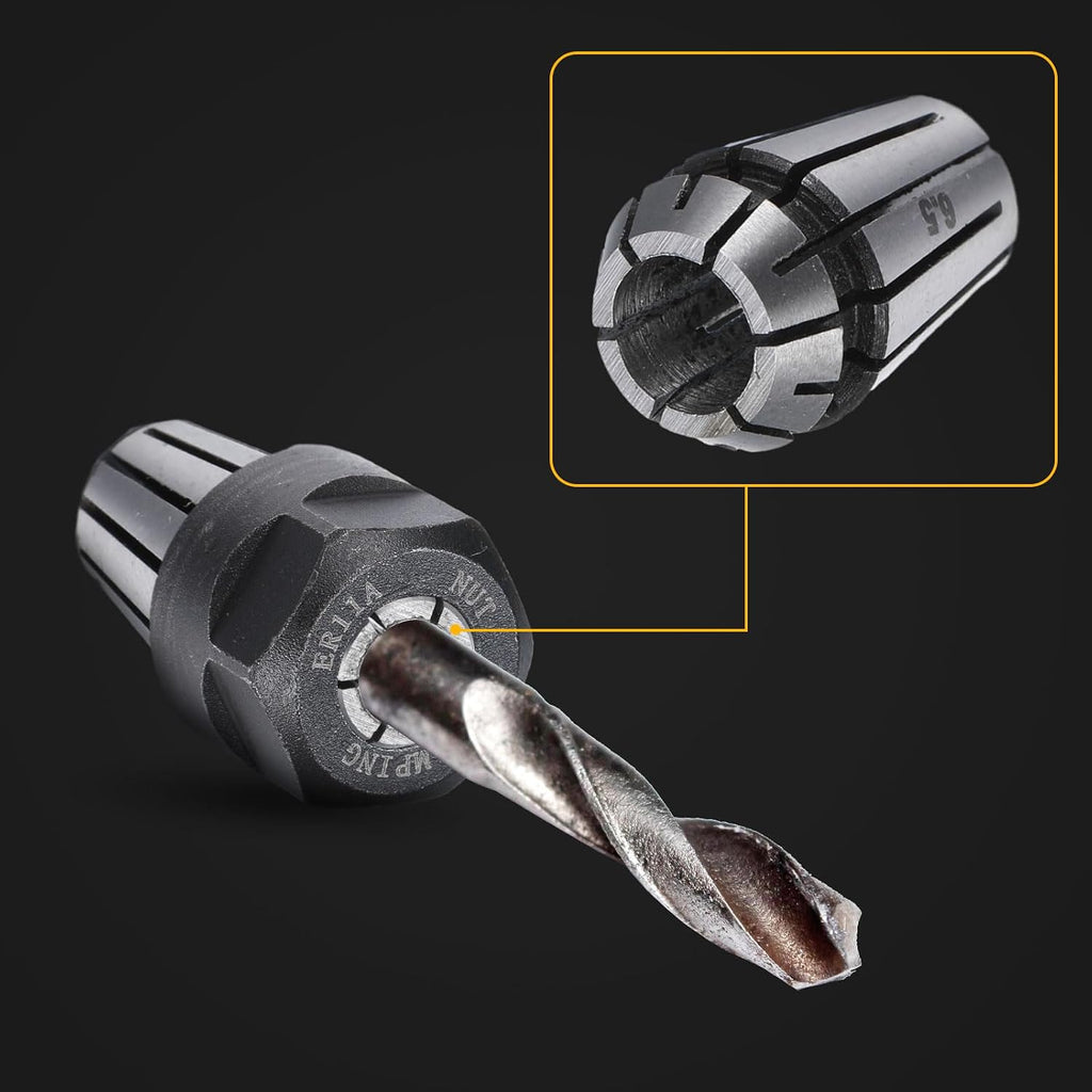 Yaocom 19 Pcs Er11 Spring Collet Set, 1.0mm-7.0mm and 1/4", 1/8" with Nut