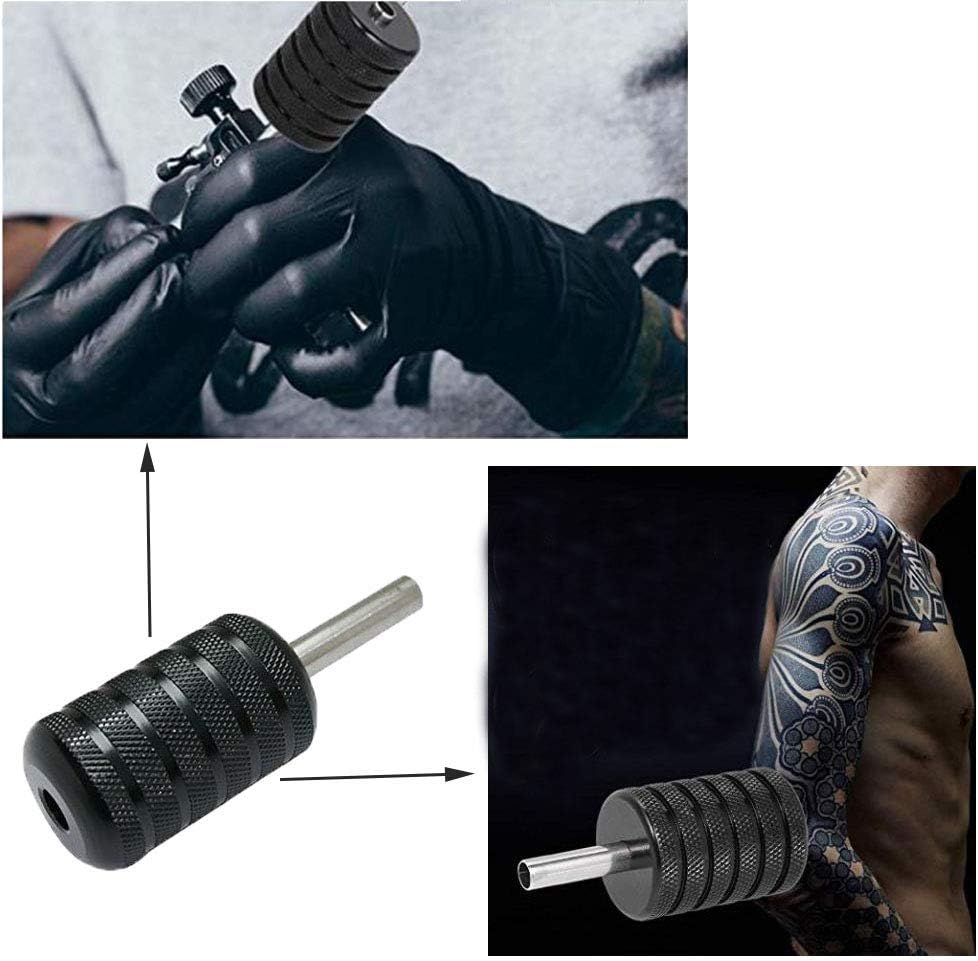 Tattoo Machine Grips Aluminum Back Stem Tattoo Tubes-Black 3pcs