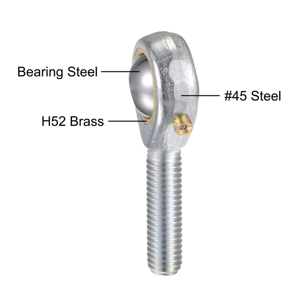 uxcell 2pcs POS8 Spherical Rod End Bearing 8mm Bore Self-Lubricated Joint Bearing M8x1.25 Left Hand Male Thread Connector