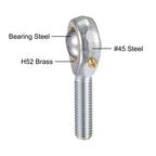 uxcell 2pcs POS8 Spherical Rod End Bearing 8mm Bore Self-Lubricated Joint Bearing M8x1.25 Left Hand Male Thread Connector
