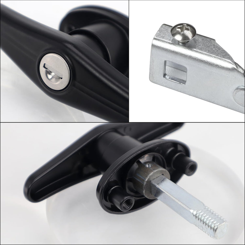 Truck Cap Locking T-Handle, Matching Set T-Handles Lock, Truck Cap Topper Camper Shell Locking T-Handle, Keyed Alike