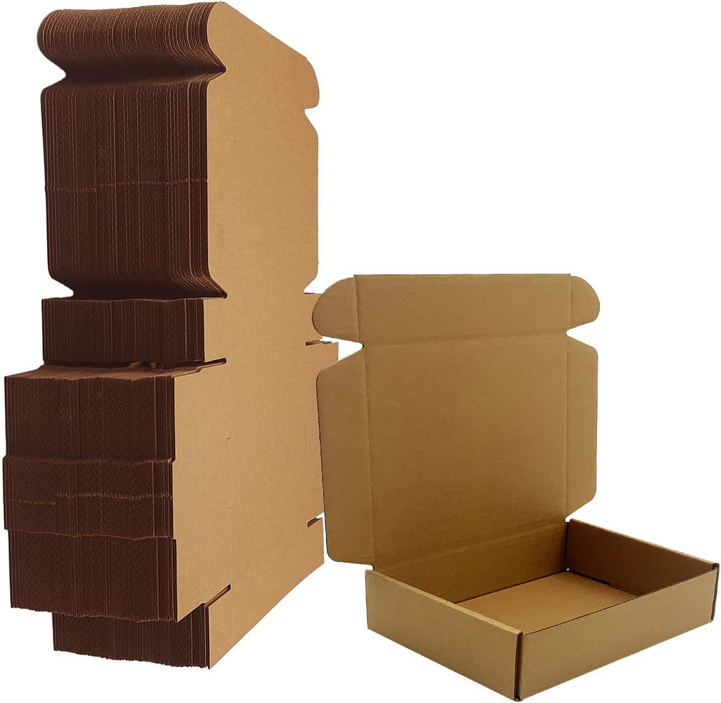 7x5x1.5 inch Small Shipping Boxes 50 Pack, Brown Kraft Corrugated Cardboard