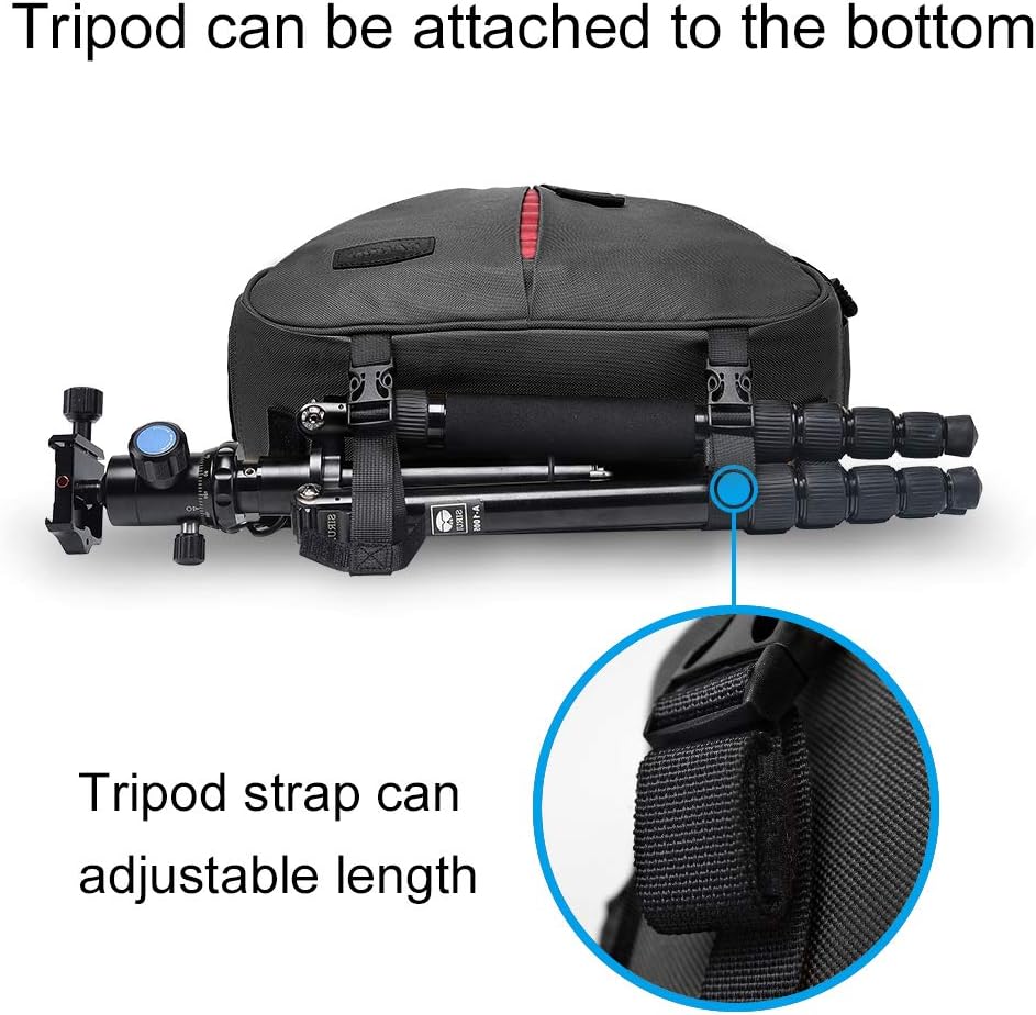 Camera Bag Sling Backpack Camera Case Waterproof with Rain Cover Tripod Holder, Compatible for DSLR/SLR Mirrorless