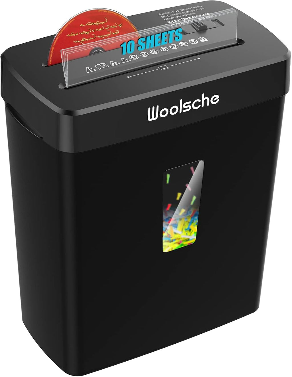 Paper Shredder,10-Sheet Cross Cut with 3.43-Gallon Basket, P-4 Security Level,3-Mode Design - Shreds CD and Credit