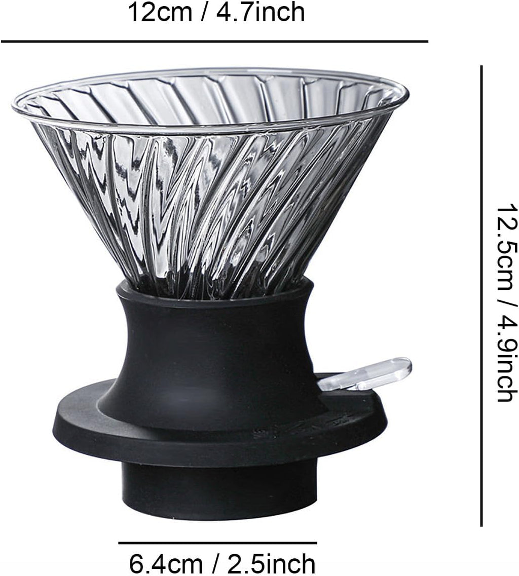 Clever Coffee Dripper, All-in-One Coffee Maker Glass Immersion Brewer | One-Switch Control, French Press & Pour Over