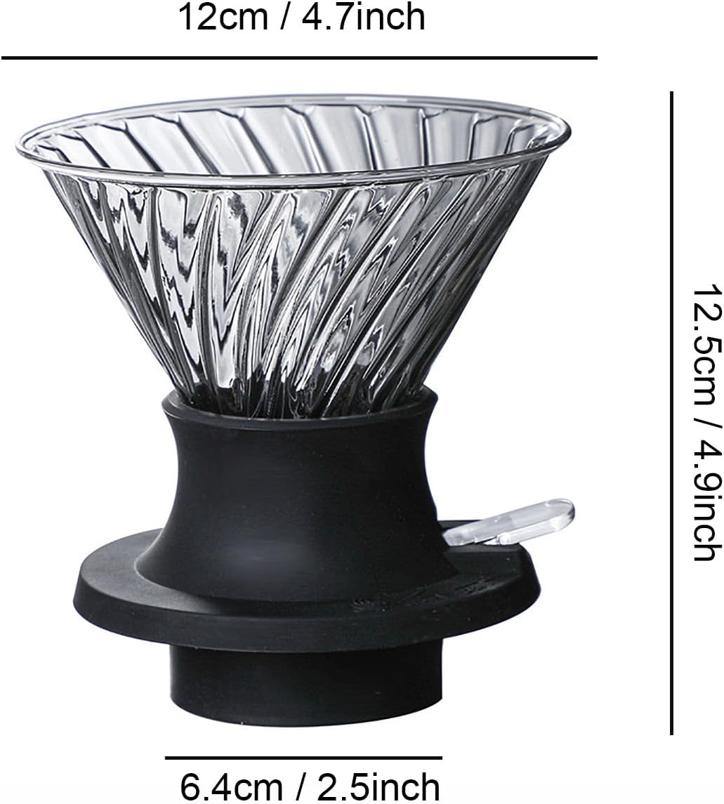 Clever Coffee Dripper, All-in-One Coffee Maker Glass Immersion Brewer | One-Switch Control, French Press & Pour Over