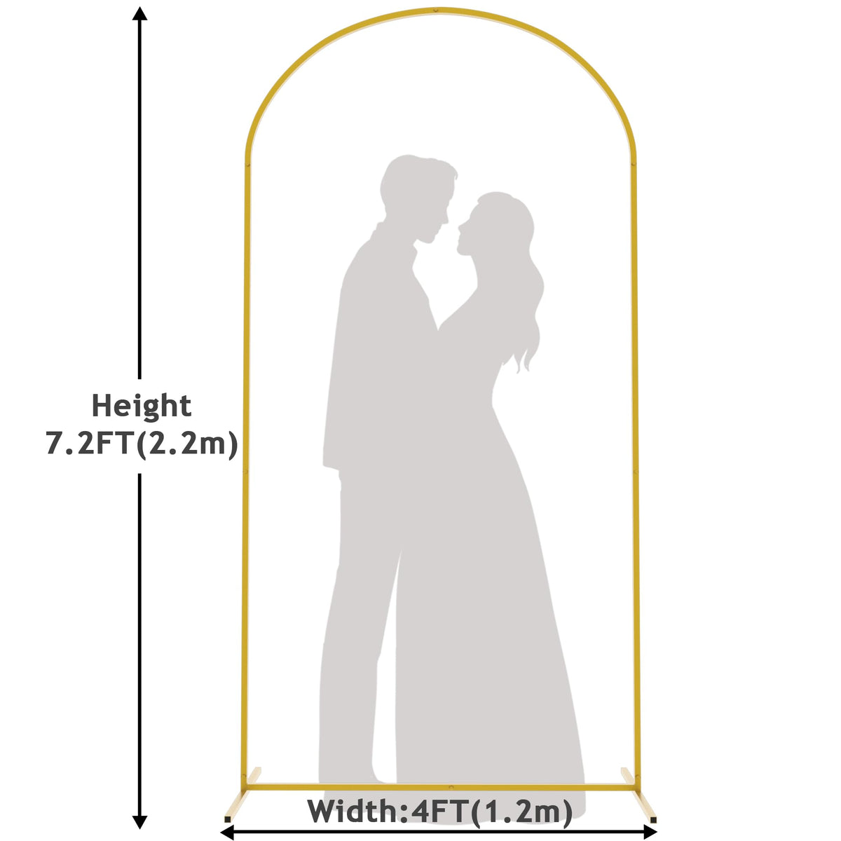 Arch Backdrop Stand, 7.2ft, Metal Wedding Arch Stand, Gold