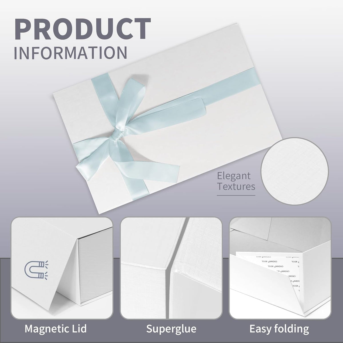 White Gift Box with Magnetic Lid,13.8x9x4.5 In Large Present Packaging Box