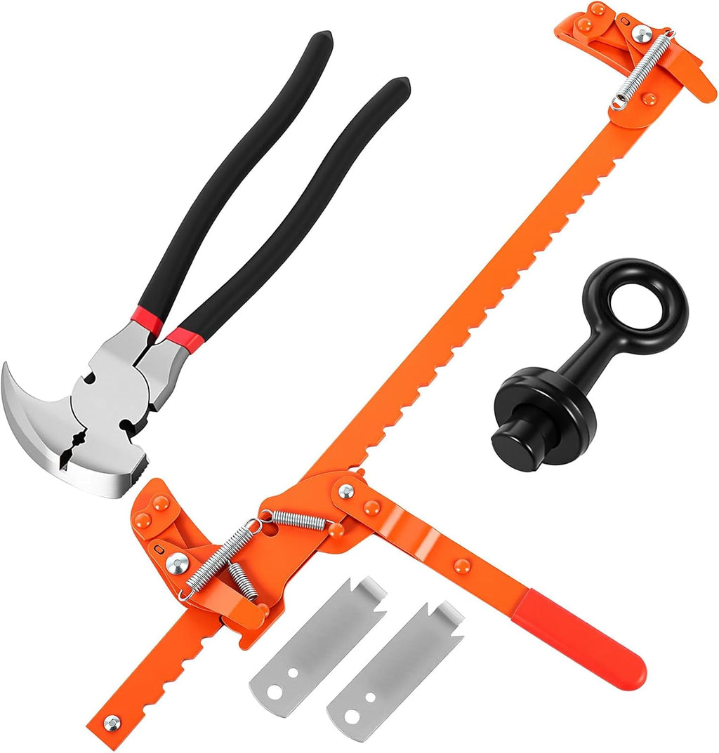 5 Pcs Fence Tool Set Carbon Steel Fence Stretcher Tool Barbed Wire Pullers 10 Inch Fencing Pliers Cutter Wire Twister