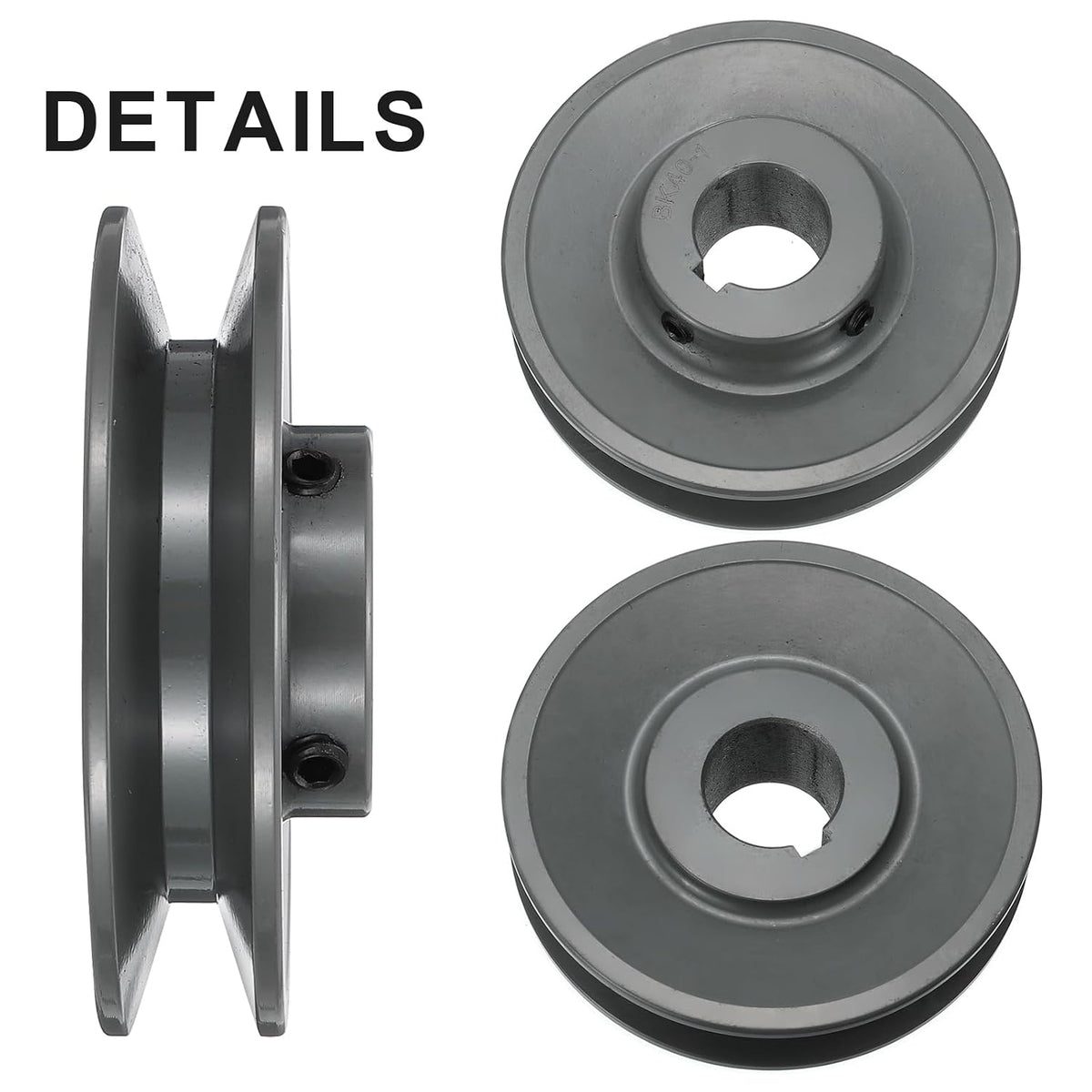 uxcell BK40-1 V-Belt Sheave 1" Bore, 3.95" OD, Single Groove Web Sheave