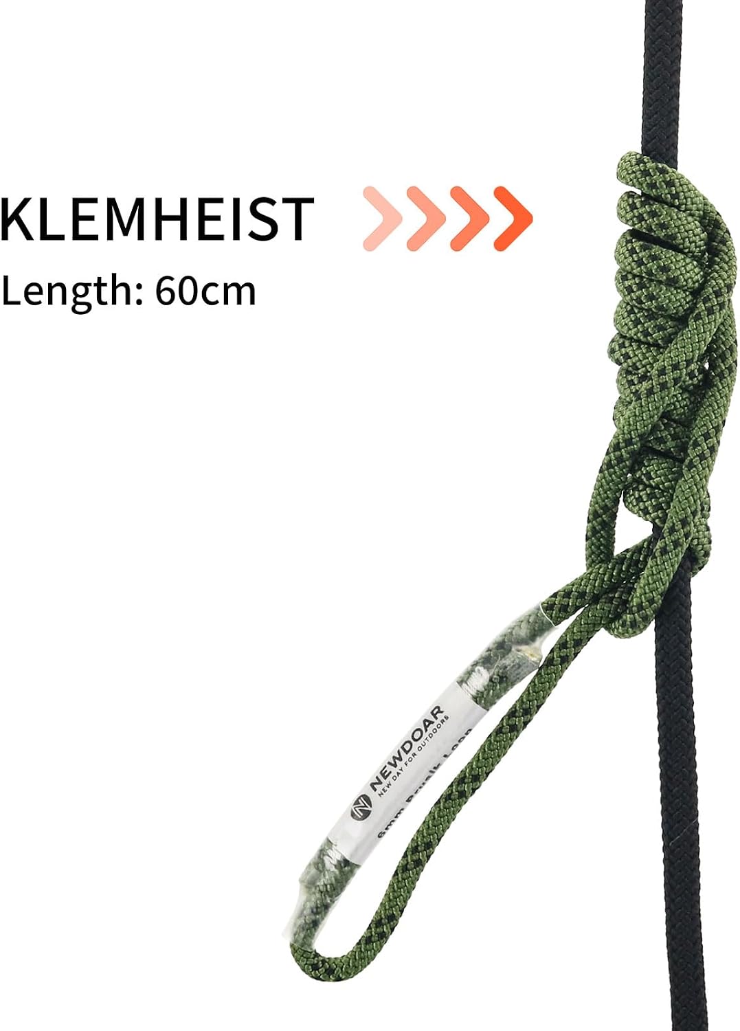 6mm (1/4") Prusik Cord Pre-Sewn 12KN/2700lb Aramid Auto Block Cord High Strength Prusik Arborist Rope for Outdoor