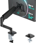 Single Monitor Mount for 13-34 inch Screens, Adjustable Single Monitors Arm, Regular Screen up to 32 inch, 26.4lbs