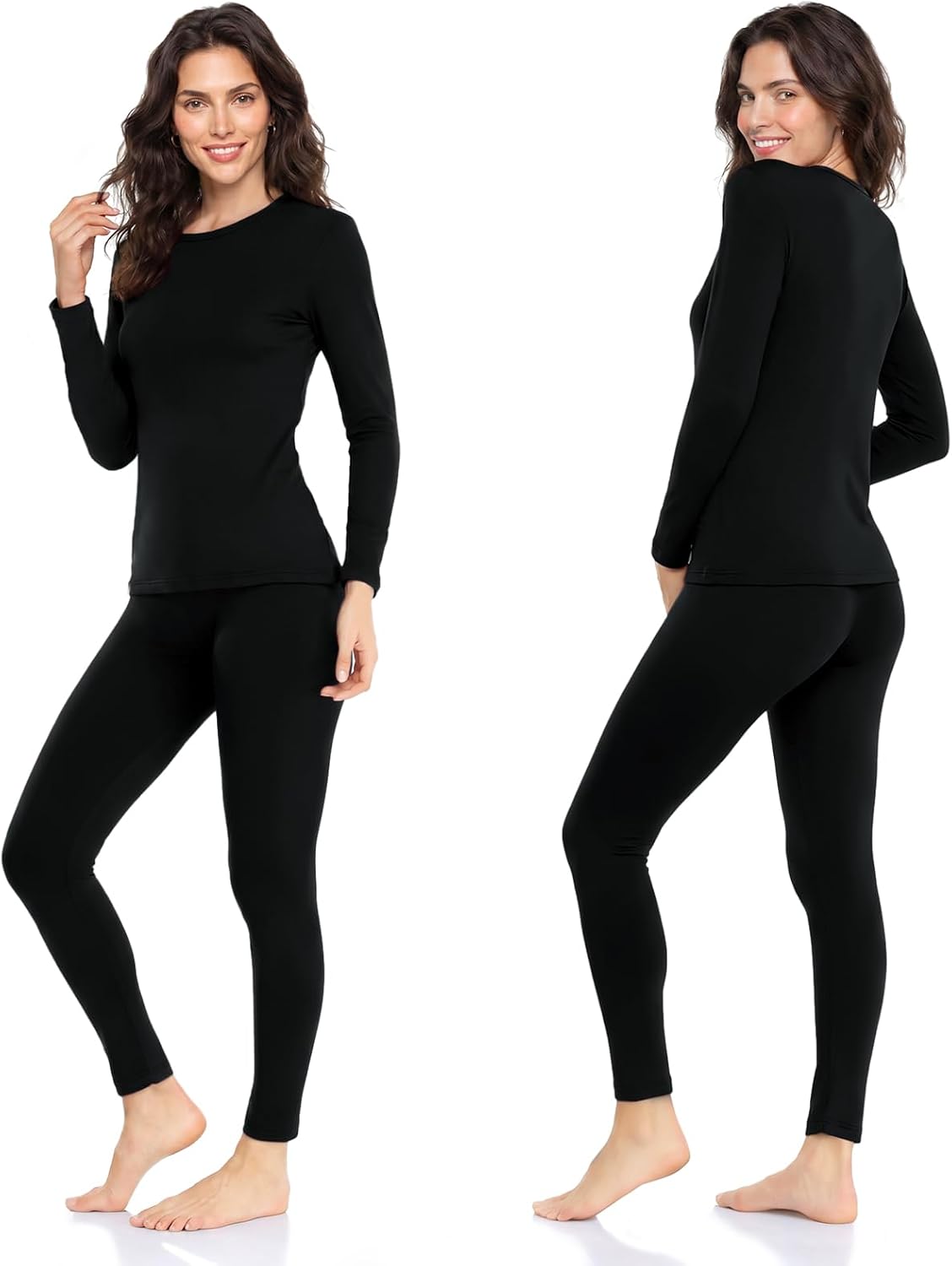 Thermal Underwear for Women Long Johns Set Fleece Lined Winter Cold Weather | Warm Long Sleeve Top & Leggings