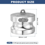 Kozelo 2Pcs Type DP 2"Aluminum Dust Plug Cam Lock Hose Fitting