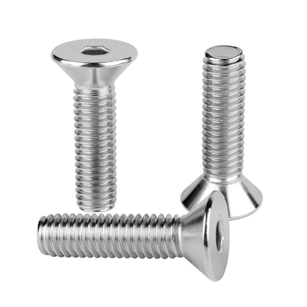 #6-32 x 3/4" Flat Head Socket Cap Screws Countersunk Bolts 304 Stainless Steel, Fully Thread, 50 PCS