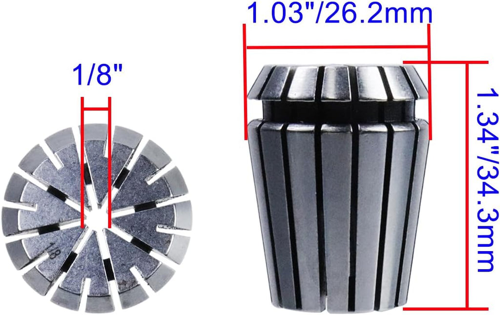 ER25 Collet Set 1/8 Dia Spring Collet Set for CNC Clamping Device Engraving Machine -2pcs