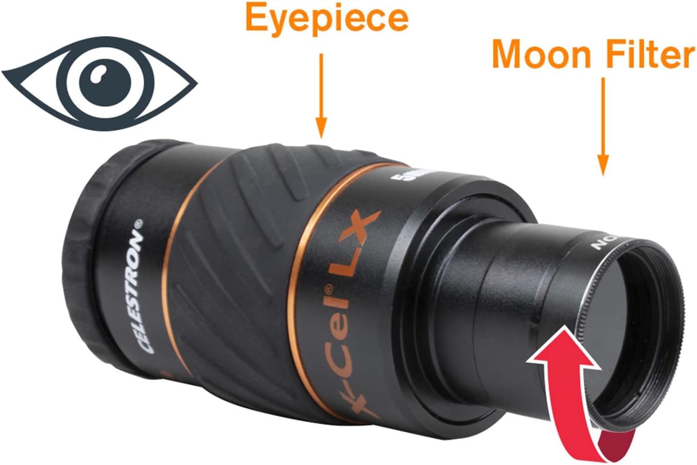 Moon Filter for Telescopes – Fits Most 1.25" Eyepieces | Reduces Lunar Glare, Improves Contrast, Reveals Surface