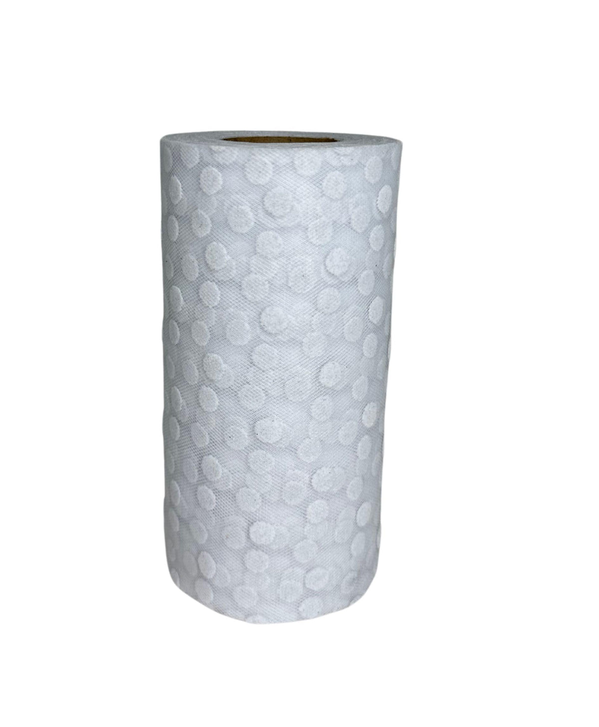 White Polka Dot Tulle Decor - 6" x 25 Yards, Wedding