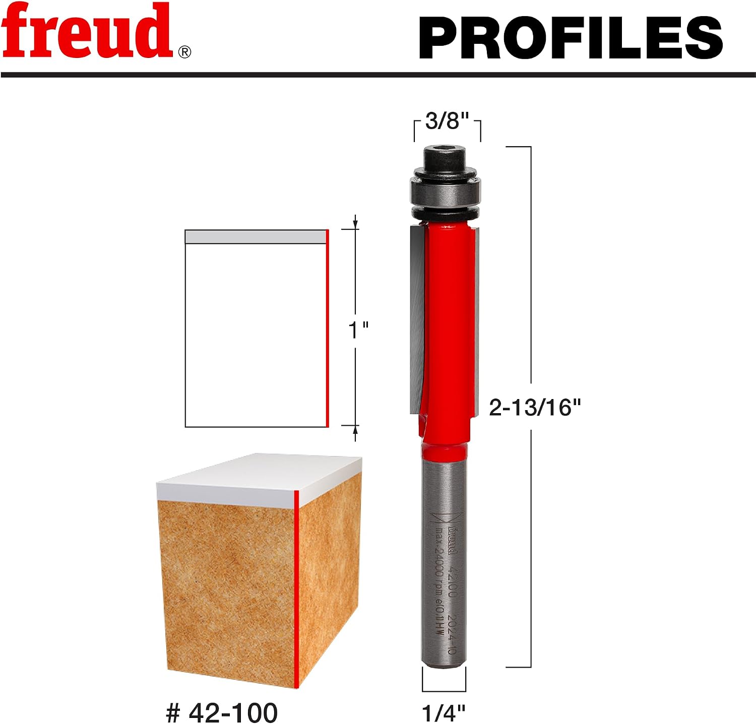 42-100: 3/8" (Dia.) Bearing Flush Trim Bit
