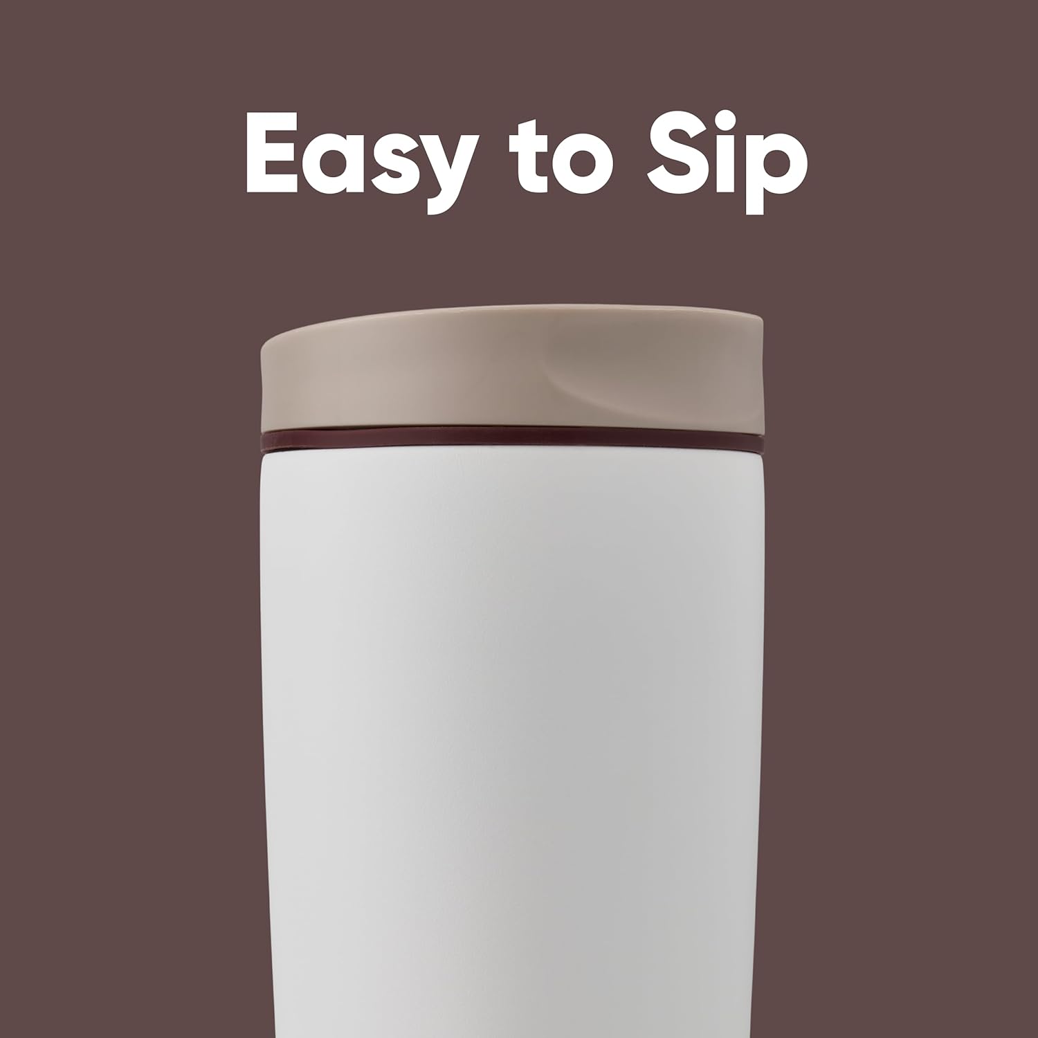 SmoothSip Slider Insulated Stainless Steel Coffee Tumbler, Reusable Iced Coffee Cup, Hot Coffee Travel Mug, BPA Free