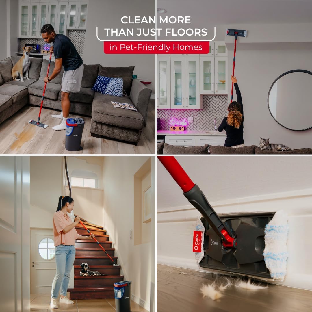 O-Cedar H2prO Flat Mop System | Quick Everyday Cleaning | Dual-Tank Fresh Water System | Machine Washable Reusable
