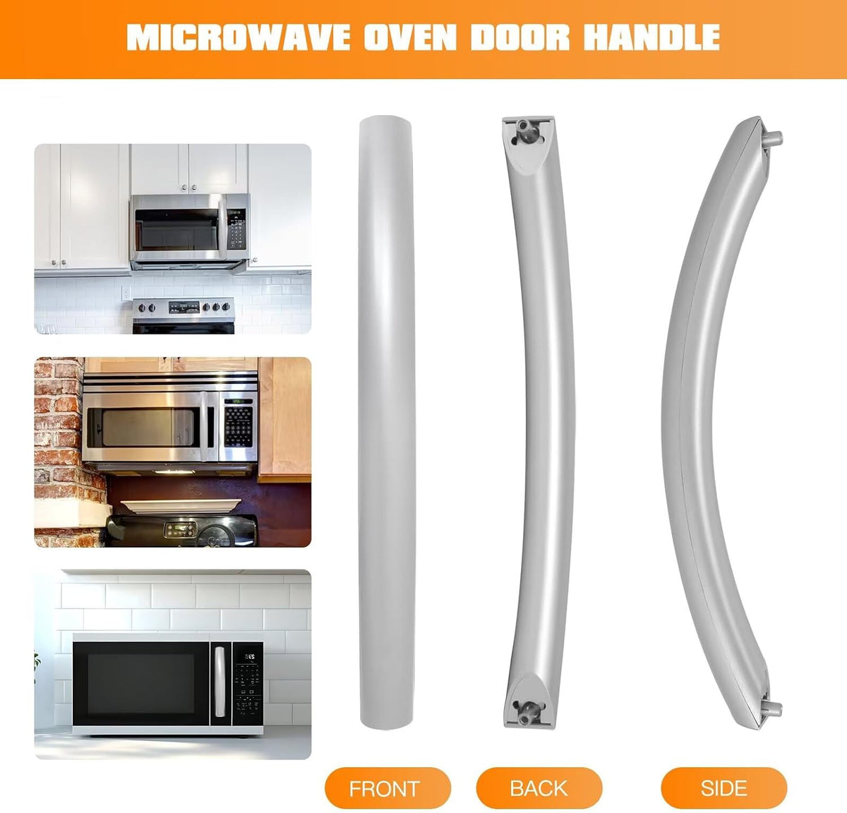 Microwave Door Handle ME16K3000AS for Samsung SMH1622S, 12.125 Inch Length